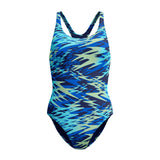 Speedo Dames Badpak Hyperboom Print Medalist Marine/Blauw