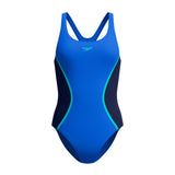 Speedo Dames Badpak Solid Splice Medalist Marine/Blauw