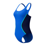 Speedo Dames Badpak Solid Splice Medalist Marine/Blauw