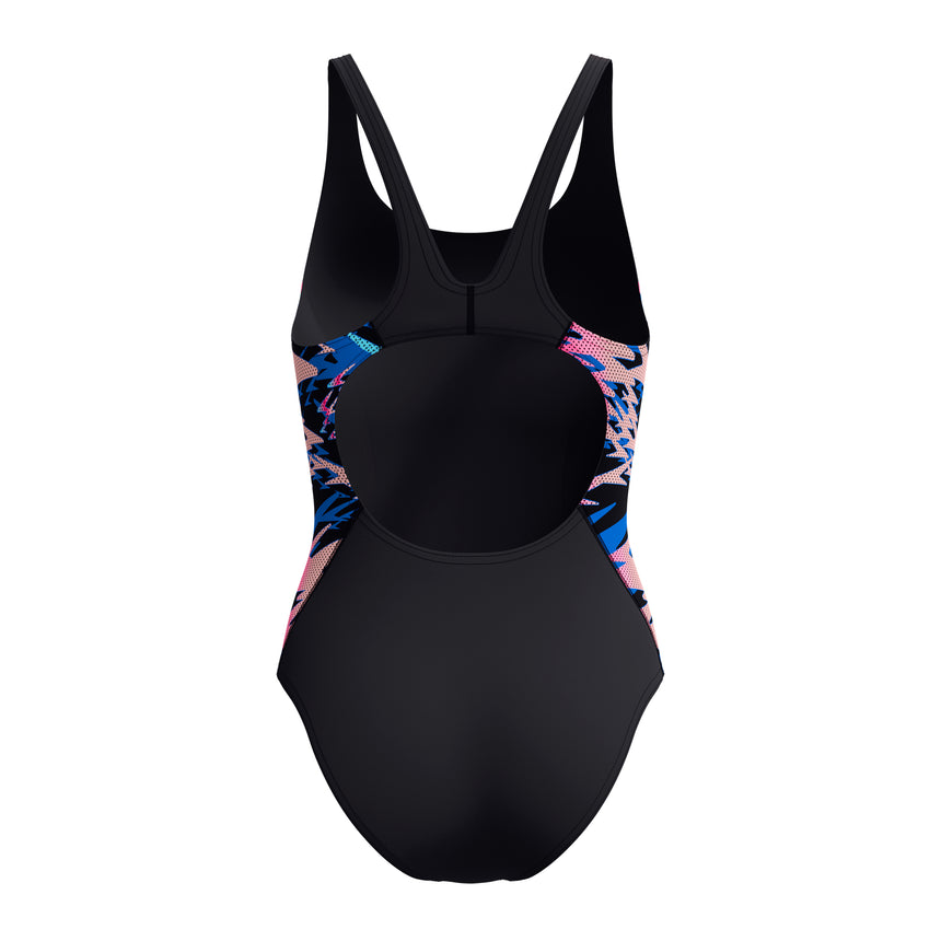 Speedo Dames Badpak Hyperboom Splice Muscleback Zwart/Roze