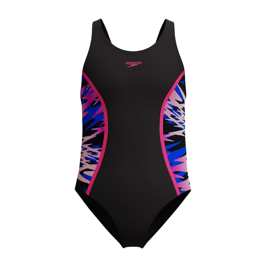 Speedo Meisjes Badpak Hyperboom Splice Muscleback Zwart/Roze