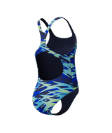 Speedo Meisjes Badpak Hyperboom Print Medalist Marine/Groen