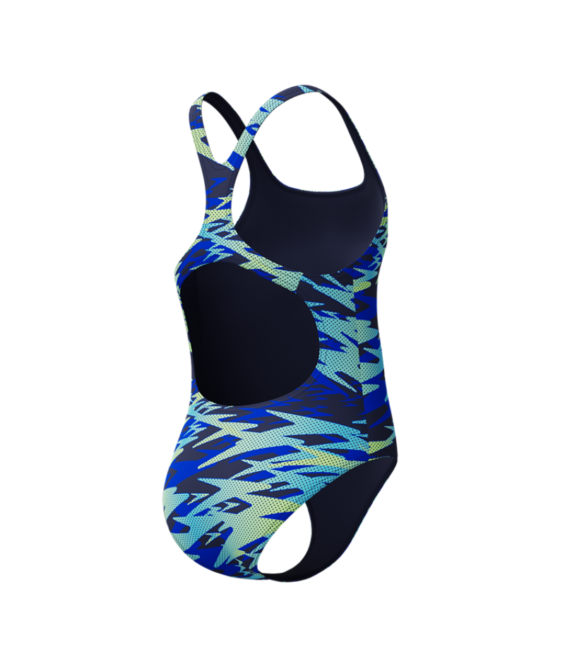 Speedo Meisjes Badpak Hyperboom Print Medalist Marine/Groen
