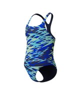 Speedo Meisjes Badpak Hyperboom Print Medalist Marine/Groen