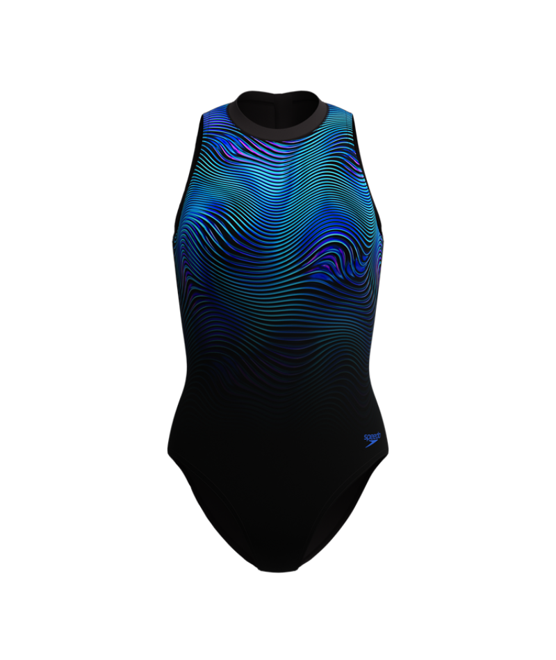 Speedo Dames Badpak Sprint Hydrasuit Zwart/Blauw