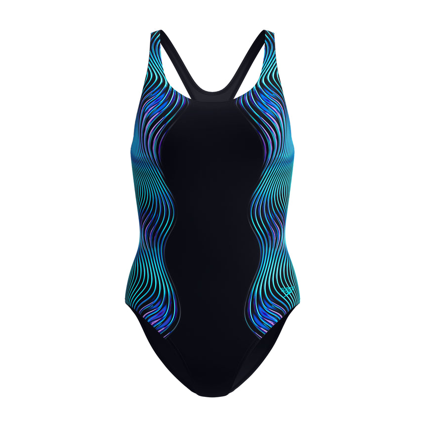 Speedo Dames Badpak Sprint Medalist Zwart/Turquoise