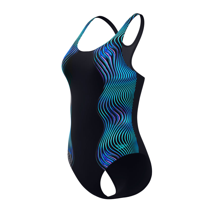 Speedo Dames Badpak Sprint Medalist Zwart/Turquoise