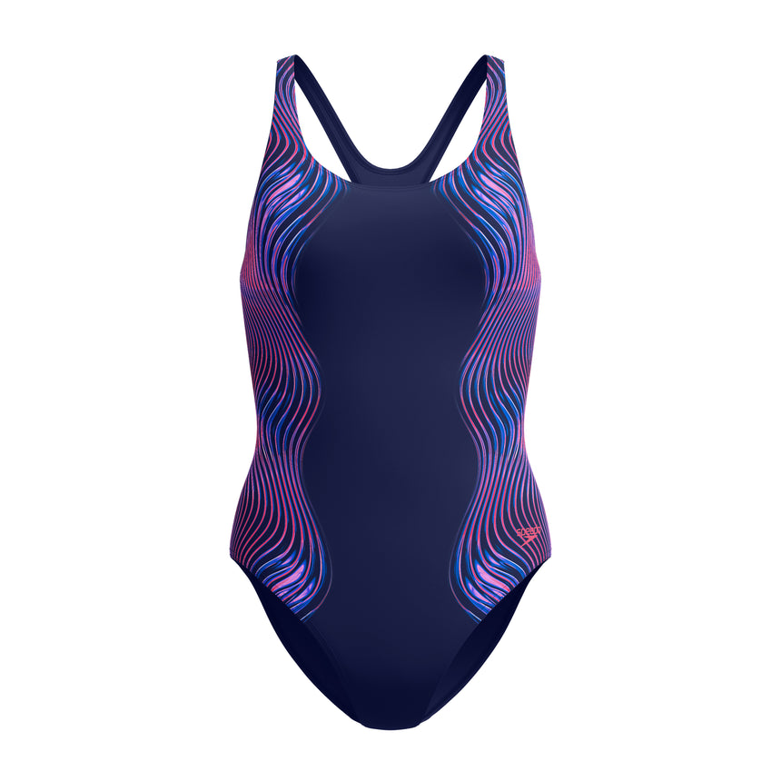 Speedo Dames Badpak Sprint Medalist Marine/Roze
