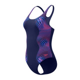 Speedo Dames Badpak Sprint Medalist Marine/Roze