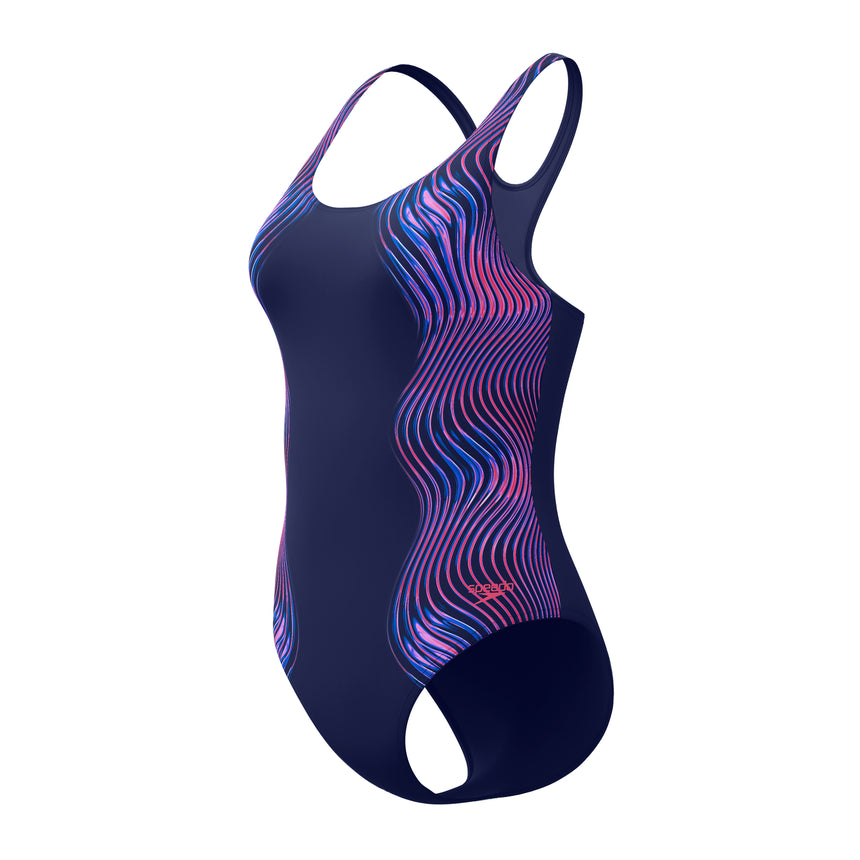 Speedo Dames Badpak Sprint Medalist Marine/Roze