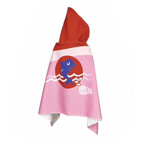 Beco-Sealife Handdoek Met Capuchon Rood/Roze