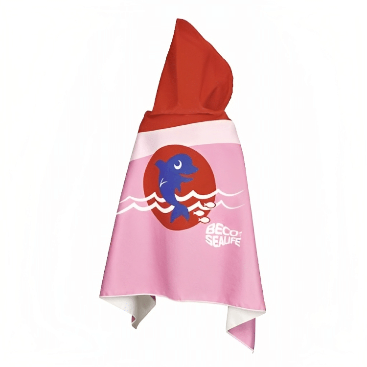 Beco-Sealife Swim Towel With Hood Red/Pink