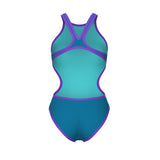 Arena Damen Badeanzug One Big Logo Blau-Cosmo/Lila