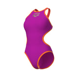 Arena Dames Badpak One Biglogo One Piece Very Fuchsia Fluo Oranje