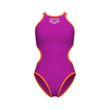 Arena Dames Badpak One Biglogo One Piece Very Fuchsia Fluo Oranje