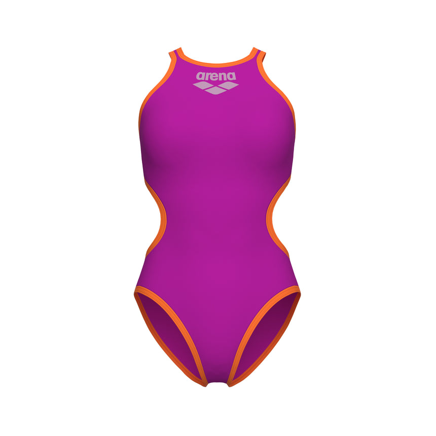 Arena Dames Badpak One Biglogo One Piece Very Fuchsia Fluo Oranje