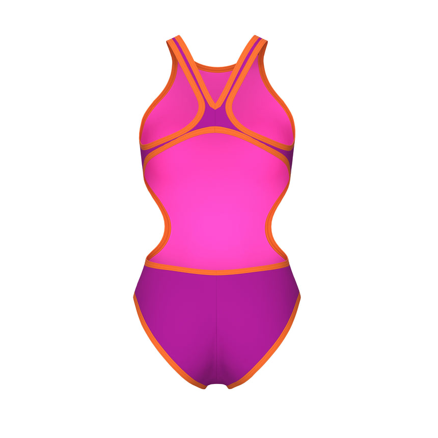 Arena Dames Badpak One Biglogo One Piece Very Fuchsia Fluo Oranje