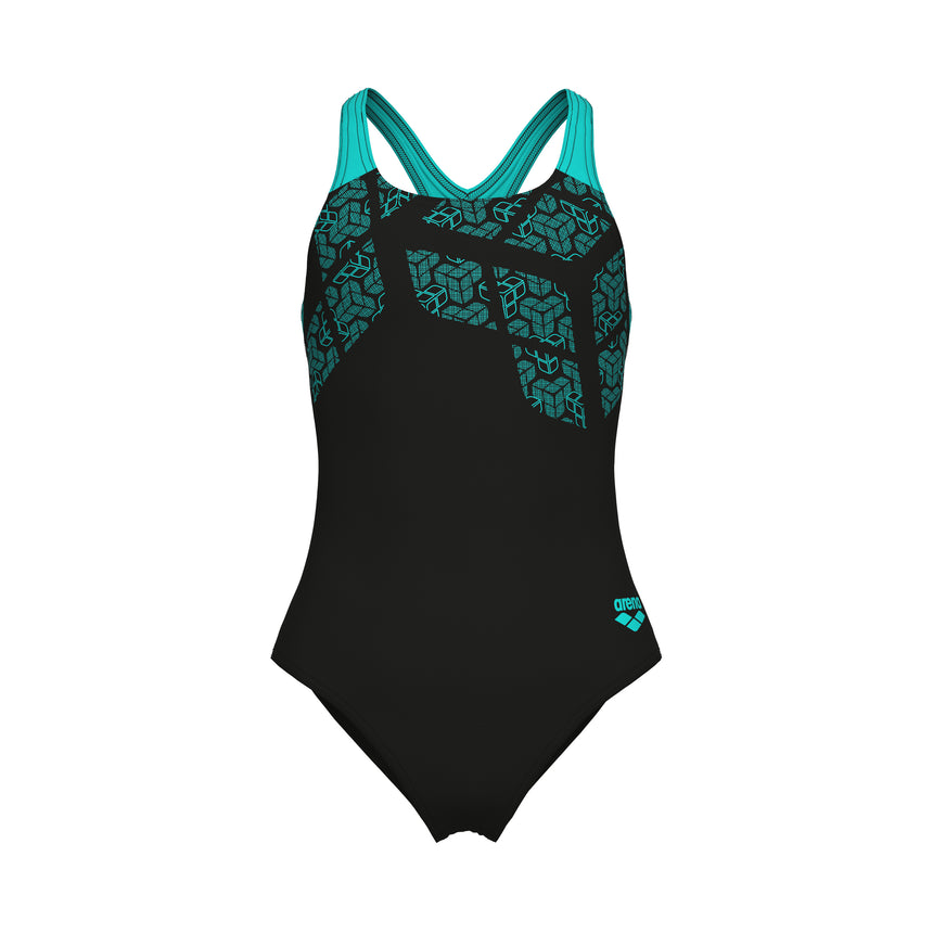 Arena Meisjes Badpak Kikko Swim Pro Back Zwart Water