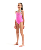 Arena Meisjes Badpak Line Swim Pro Back Shocking Pink Water