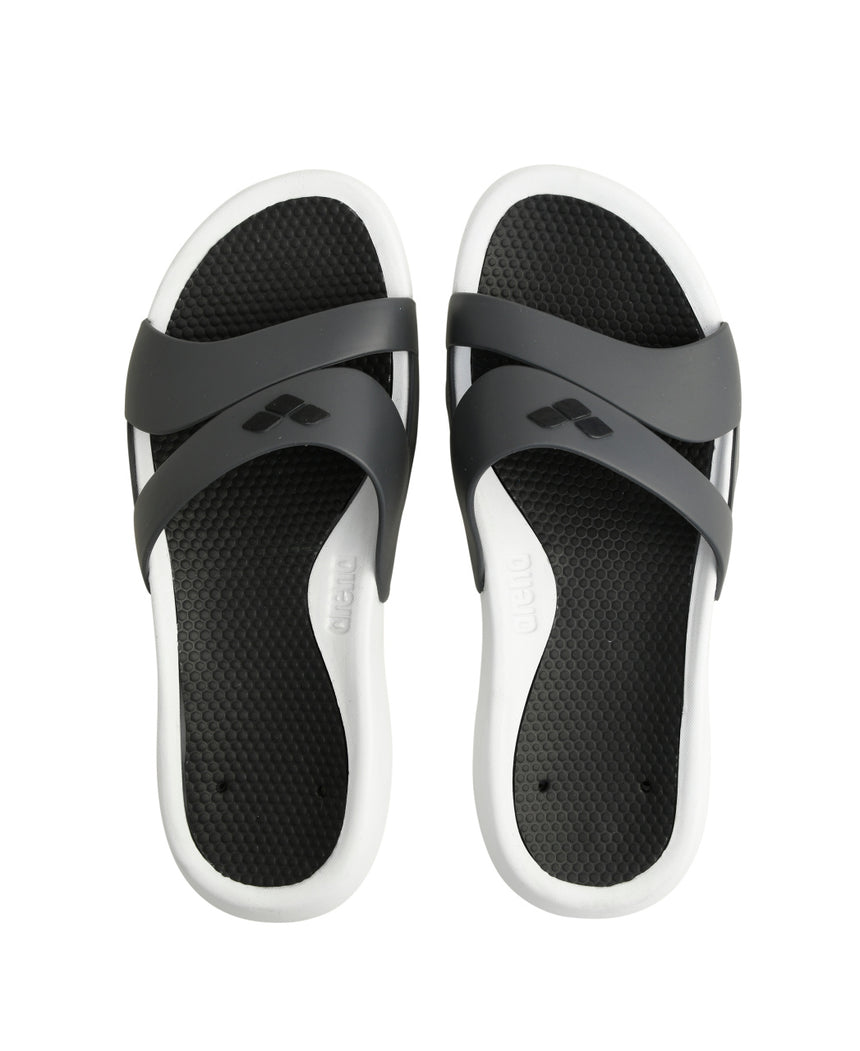 Arena Badslippers Nina Wit/Donkergrijs
