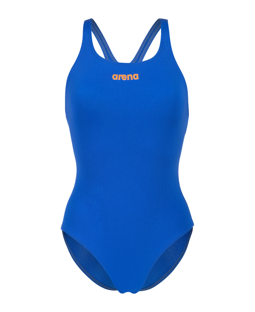 Arena Dames Badpak Team Swim Pro Solid Neon-Blauw/Team-Oranje
