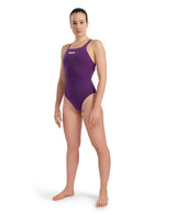 Arena Dames Badpak Team Swim Pro Solid Pruim-Wit