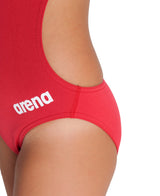 Arena Meisjes Badpak Team Challenge Solid Rood Wit