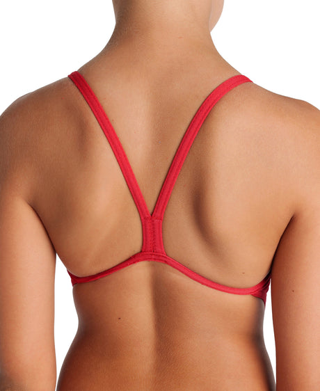 Arena Mädchen Badeanzug Team Challenge Solid Rot Weiß