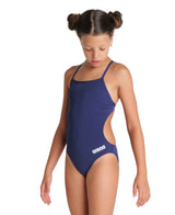 Arena Girls Swimsuit Team Challenge Solid Navy White