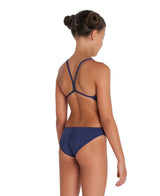 Arena Girls Swimsuit Team Challenge Solid Navy White