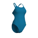 Arena Dames Badpak Team Challenge Solid Blauw-Cosmo/Arctic-Lime