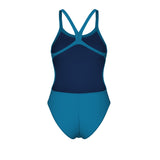 Arena Dames Badpak Team Challenge Solid Blauw-Cosmo/Arctic-Lime