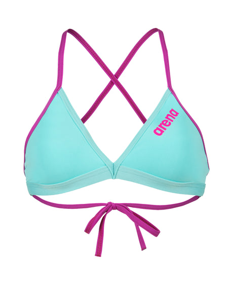 Arena Damen Bikini Top Team Tie Back Solid Water Very Fuchsia