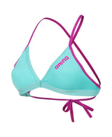 Arena Dames Bikini Top Team Tie Back Solid Water Very Fuchsia