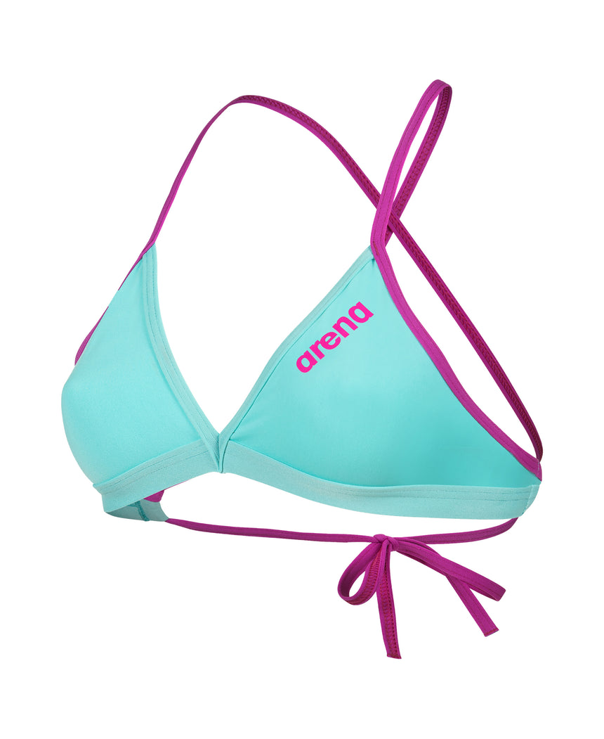 Arena Dames Bikini Top Team Tie Back Solid Water Very Fuchsia