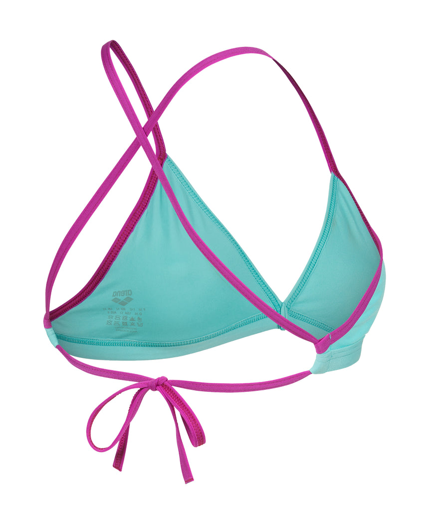 Arena Dames Bikini Top Team Tie Back Solid Water Very Fuchsia