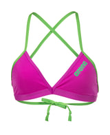 Arena Dames Bikini Top Team Tie Back Solid Very Fuchsia Team Groen