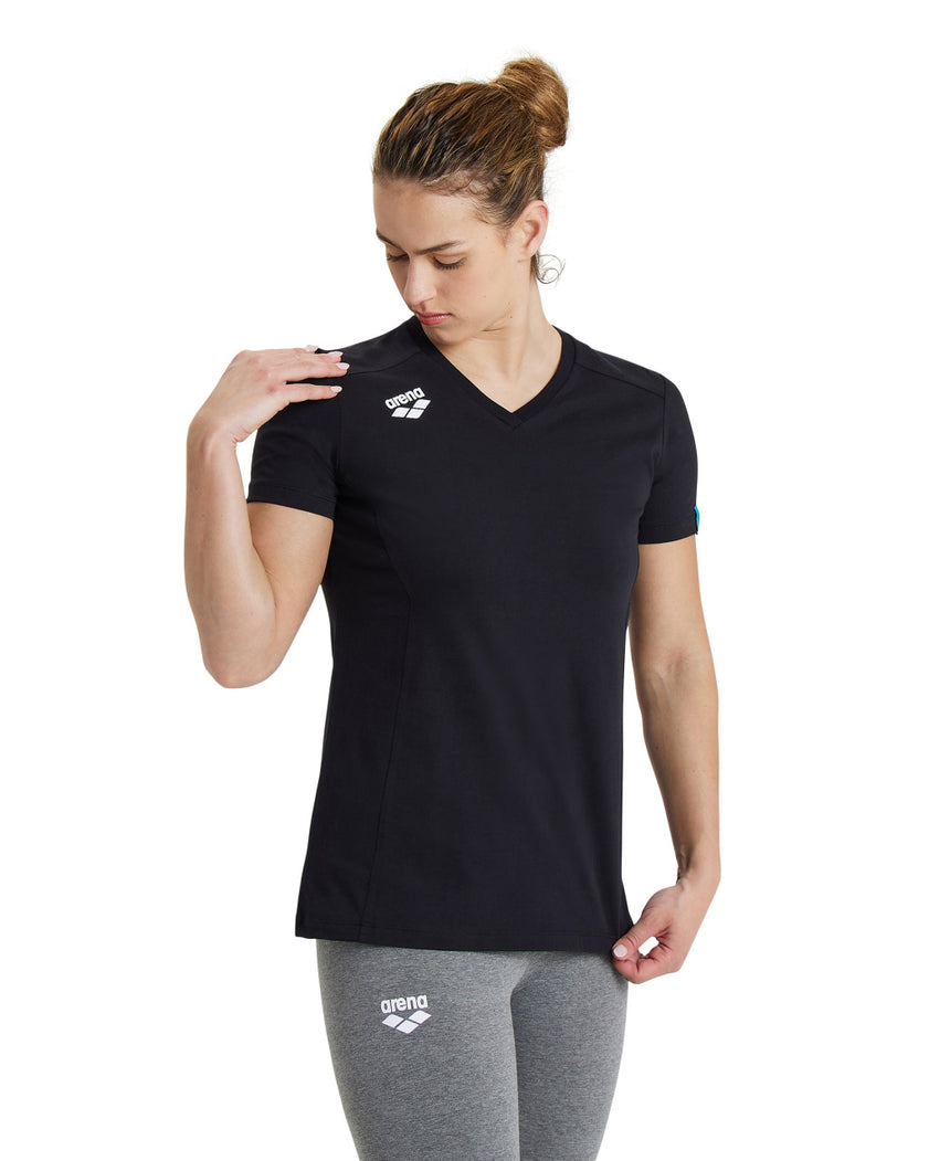 Arena Dames T-shirt Team Panel Zwart