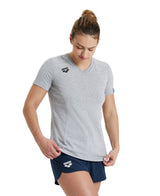 Arena Dames T-shirt Team Panel Heather-Grijs