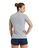 Arena Dames T-shirt Team Panel Heather-Grijs