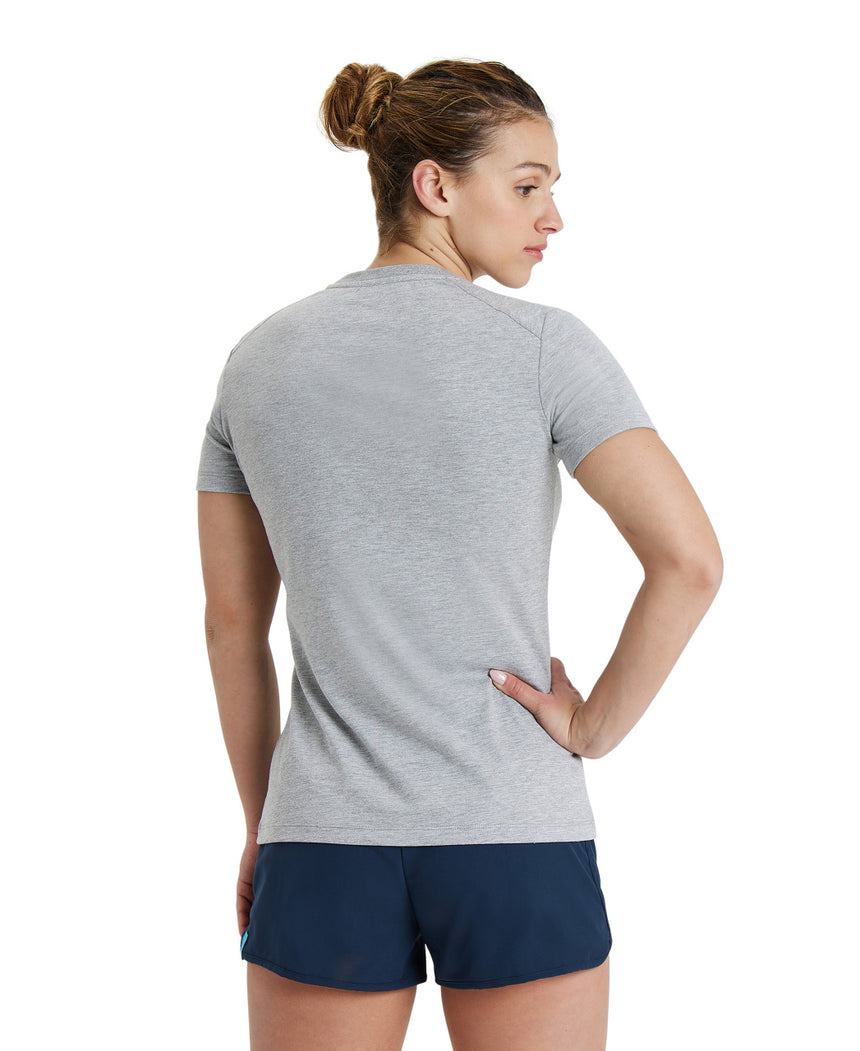 Arena Dames T-shirt Team Panel Heather-Grijs