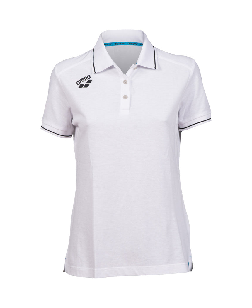 Arena Dames Poloshirt Team Solid Cotton Wit