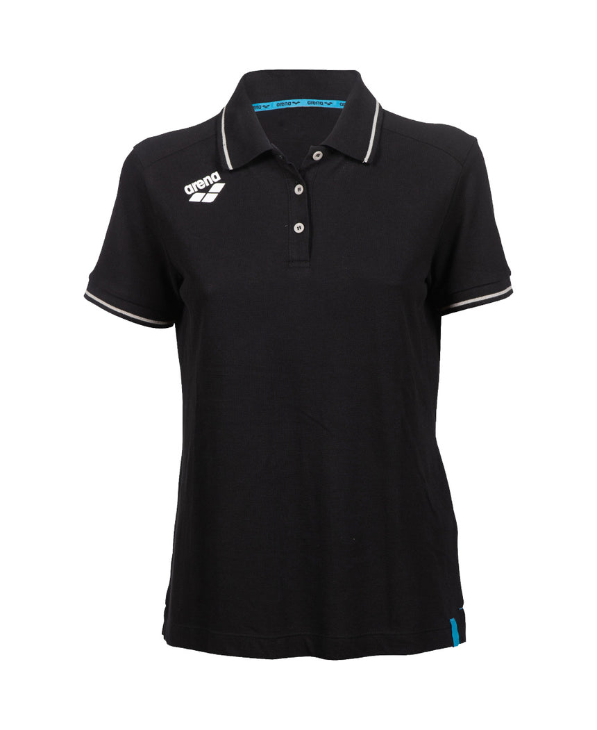 Arena Dames Poloshirt Team Solid Cotton Zwart