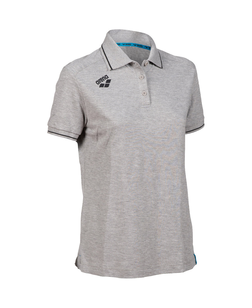 Arena Dames Poloshirt Team Solid Cotton Heather-Grijs