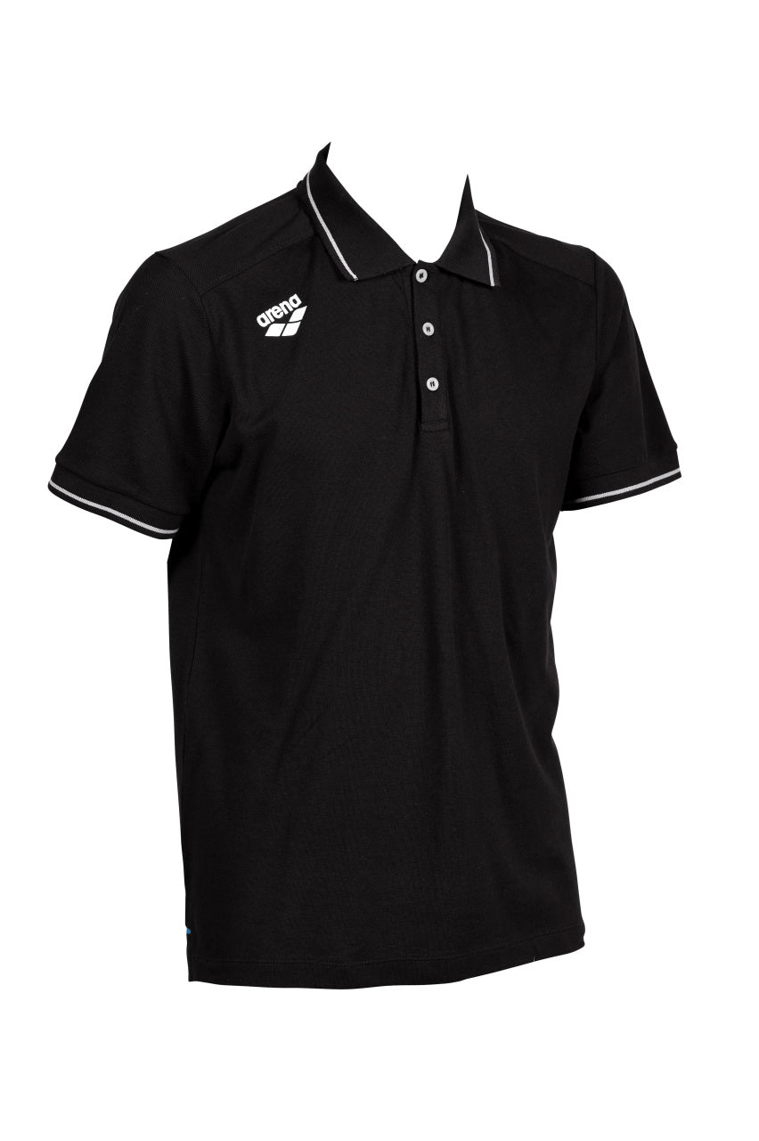 Arena Poloshirt Team Solid Cotton Zwart