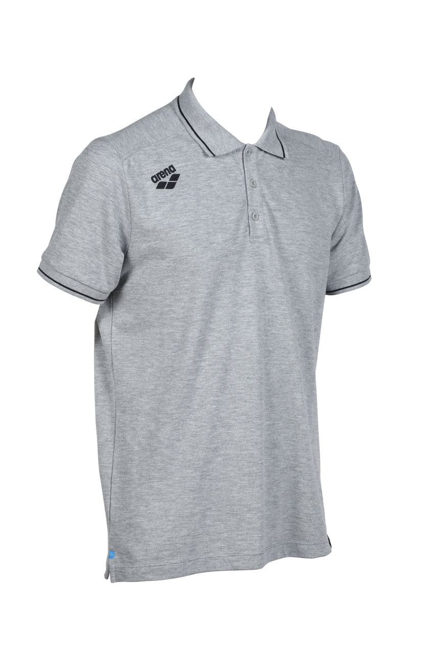 Arena Poloshirt Team Solid Cotton Heather-Grijs