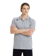 Arena Poloshirt Team Solid Cotton Heather-Grijs