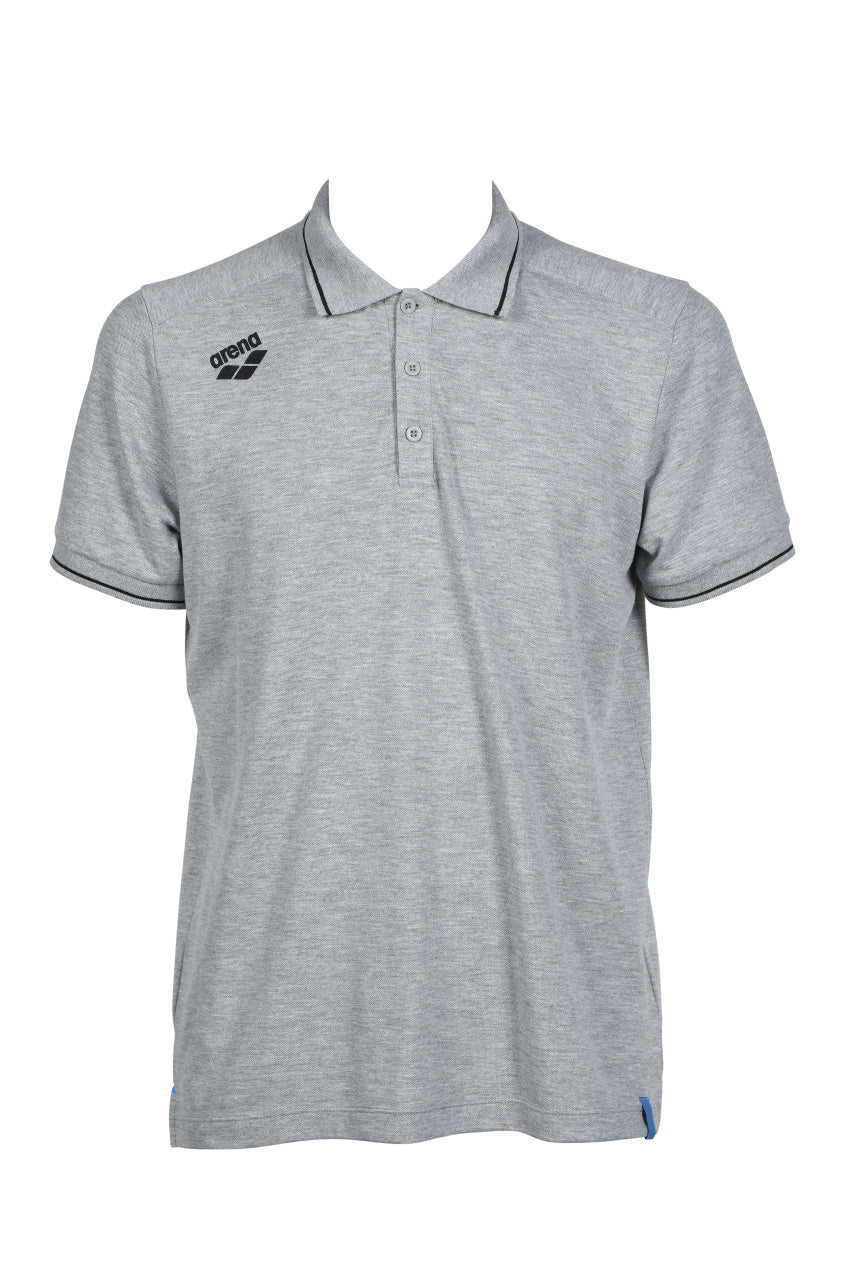 Arena Poloshirt Team Solid Cotton Heather-Grijs