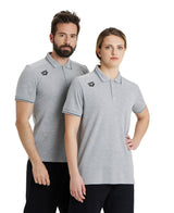 Arena Poloshirt Team Solid Cotton Heather-Grijs