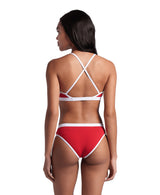 Arena Bikini Icons Cross Back Solid Rood/Wit